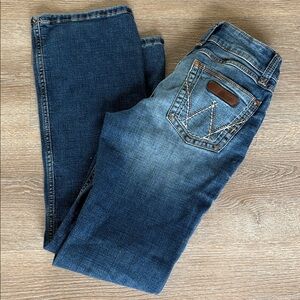 Wrangler Women’s Bootcut Jeans Size 3×32 Blue Denim Stretch Mid Rise 09MWZMS